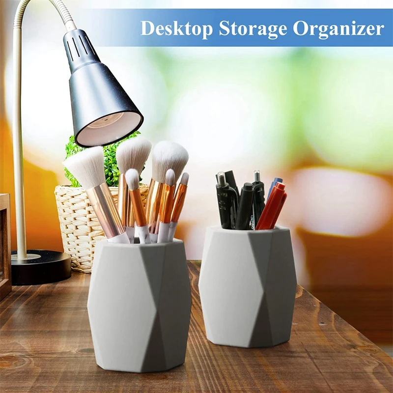 

the Creative Design of Silicone Pen Holder Silicone Pen Cup Geometric Pen Holder Makeup Brush Holder