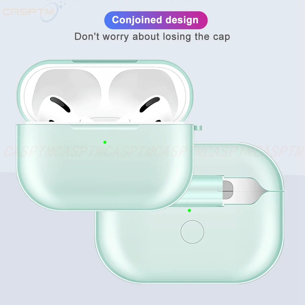 Прозрачный цветной чехол для наушников Apple Airpods Pro зарядки мягкий силиконовый s