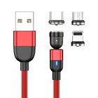 2 м нейлоновый плетеный кабель Тип c micro usb кабель 3 в 1 светодиод 540 Магнитный кабель для iPhone Xiaomi oppo Samsung Huawei