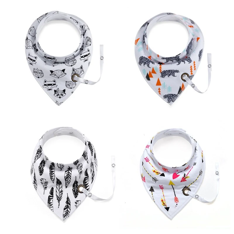 Bandana Baby Bibs Triangle Cotton Cartoon Child Infant Feeding Towel Anti-drop Rope Saliva Cute Burp Cloths | Детская одежда и
