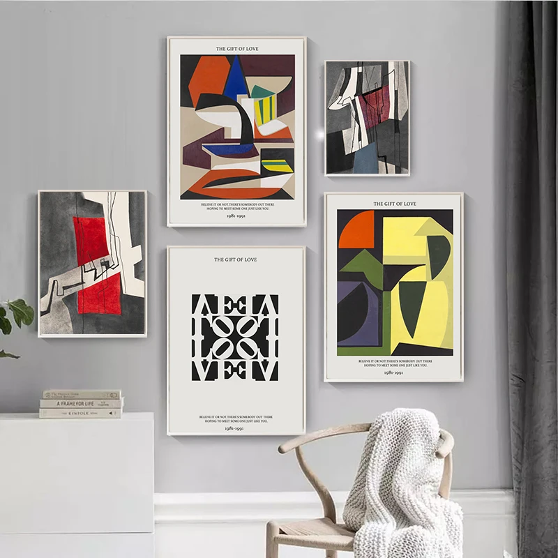 

Modern Abstract Color Piece Pictures Wall Canvas Painting Art Posters and Prints for Salon Cafe Living Home Room Home Decor