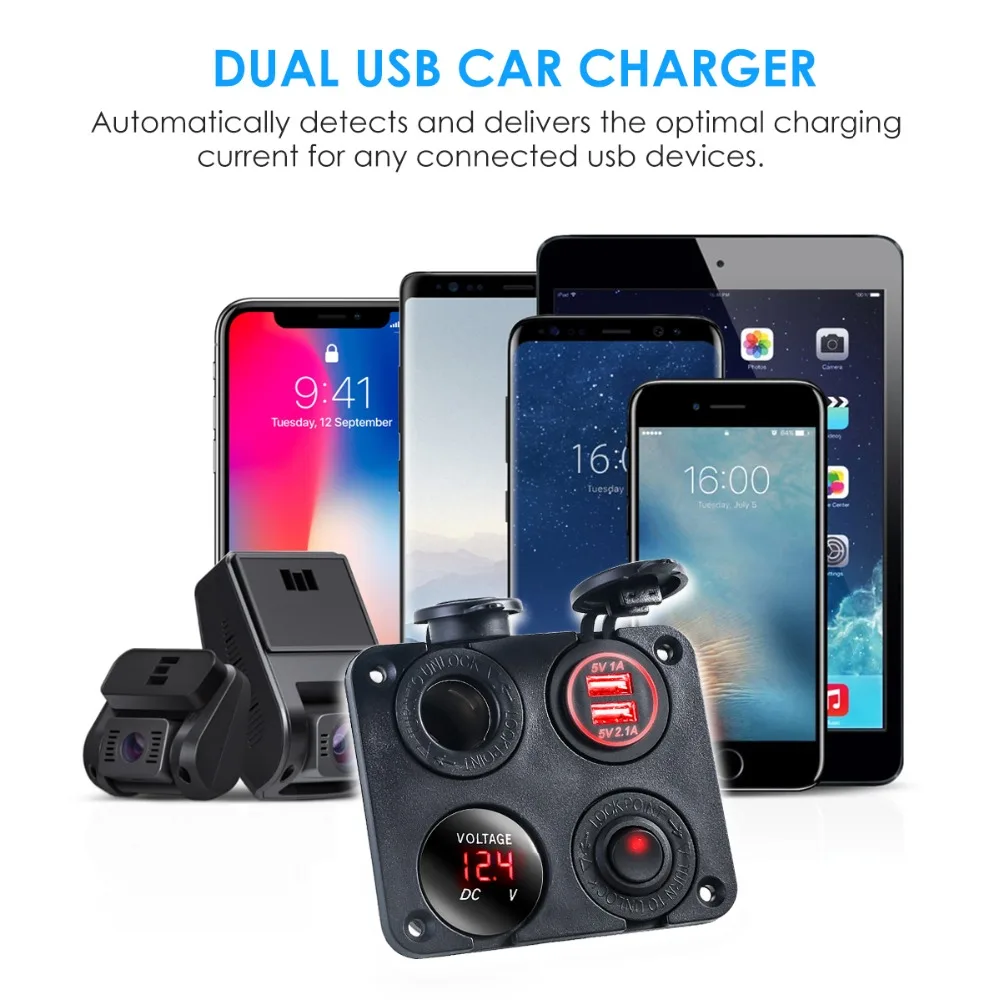 Разветвитель сигареты с 2 USB-портами 12-24 В |