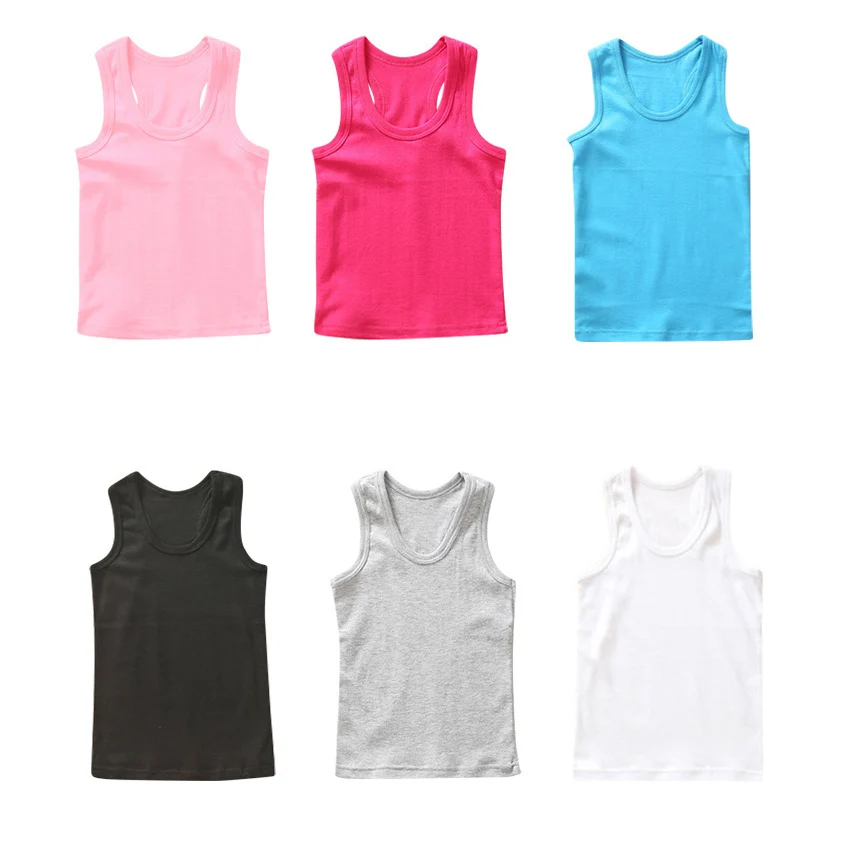 Майка для маленьких мальчиков и девочек хлопковая майка без рукавов нижнее белье