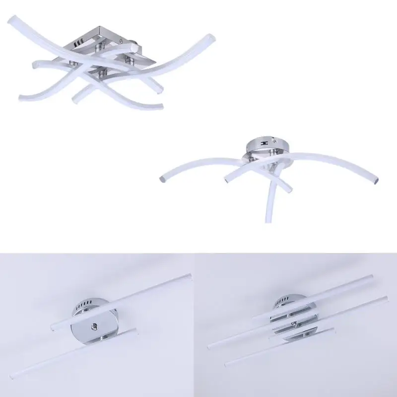 

LED Ceiling Lamp Three Or Four Prong Wave Living Room Lamp Bifurcation Shaped Chandelier Ceiling Lamp Bedroom Lamp