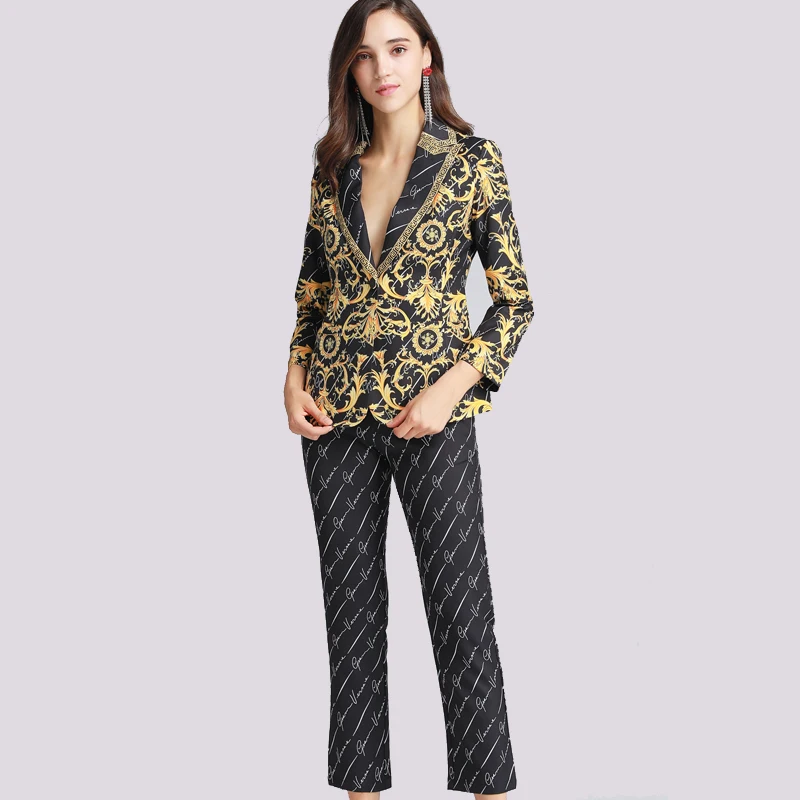 Блейзер feminino; коллекция года; сезон осень-зима; модная одежда; ropa de mujer maca enterizos para mujer largos elegantes femme; комплект из 2 предметов