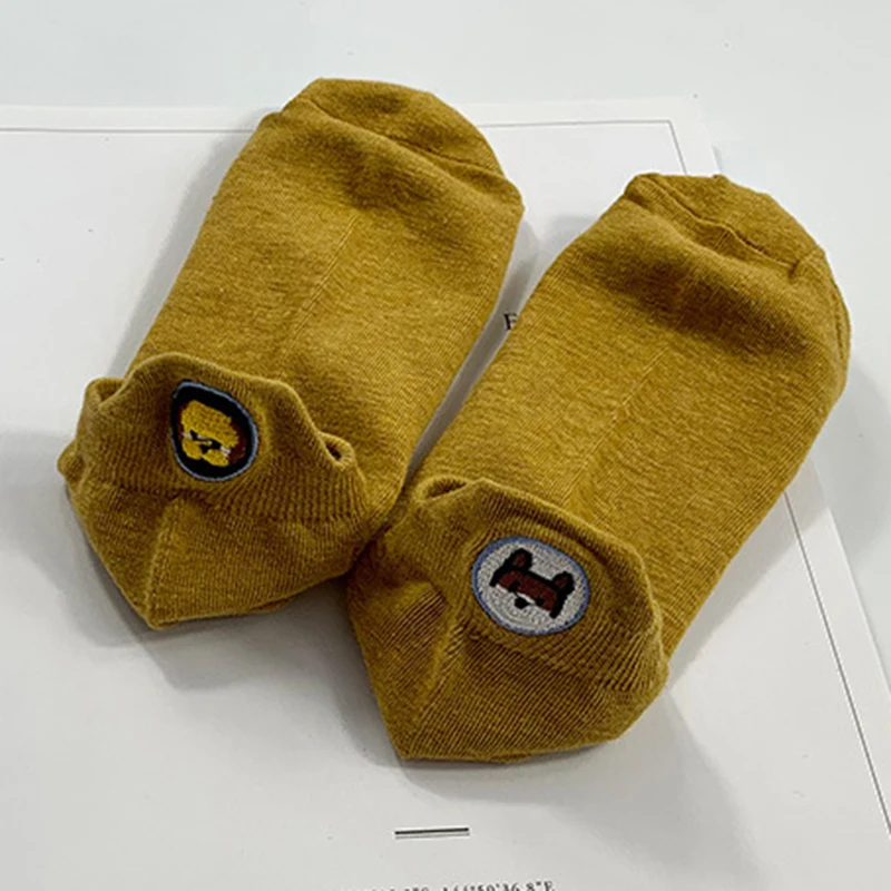 Милые носки для девочек милые с вышивкой и забавным принтом модные женские до