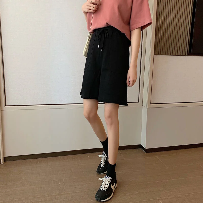 

Shorts Women Summer All-match Loose Casual Short Pants New 2020 Fashion Korean Style Solid Color Shorts Feminino P478