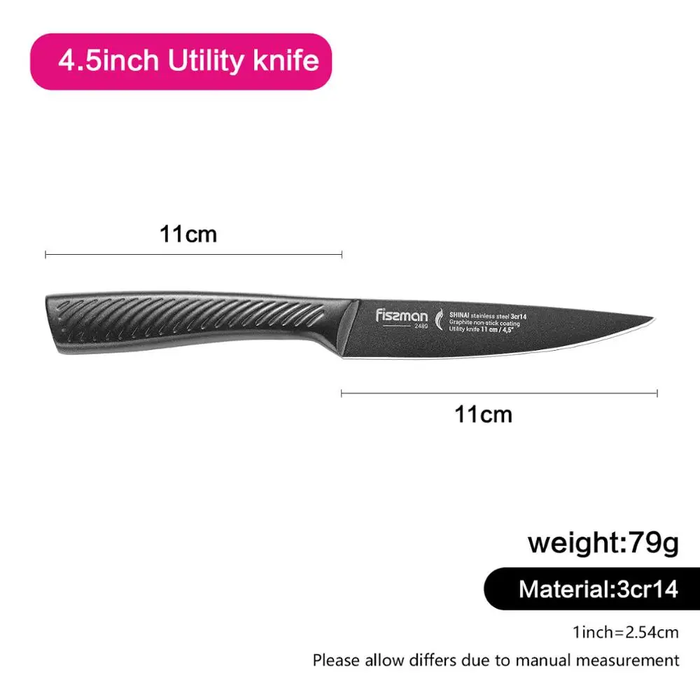 Model 2489 Набор кухонных ножей Fissman SHINAI из нержавеющей стали, графитовый антипригарный нож Santoku, нож для нарезки, инструмент для нарезки - Цвет: Model 2489