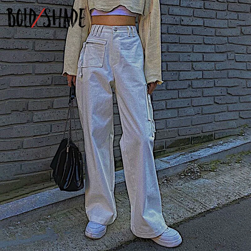 

Bold Shade Streetwear Urban Style Jeans Low Rise Waisst White Denim Fashion Pants Grunge y2k Fashion Women Jeans 2022 Winter