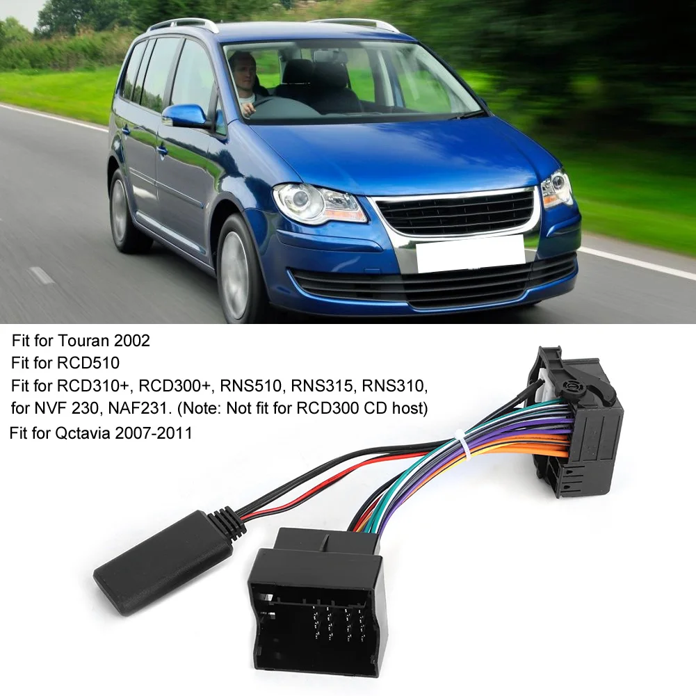 

BT 5.0 Wire Harness Car Bluetooth Radio Module Aux Cable Adapter Fit for RCD510 300+ 310 RCD210 Touran 2002
