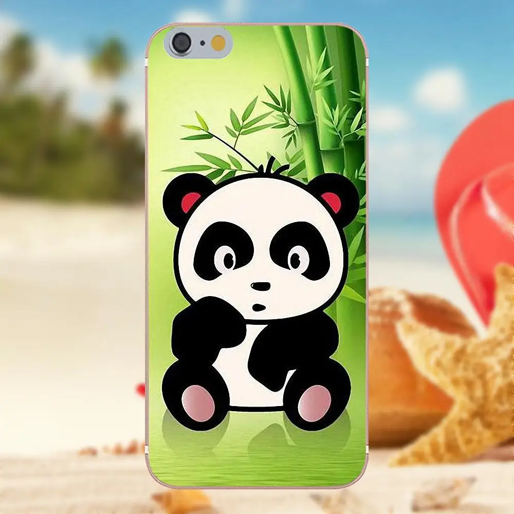Oedmeb Уникальный Cute Panda ТПУ Мобильный Чехол Для iPhone Х 4S 5S 5C SE 6 S 7 8 Плюс Galaxy Примечание