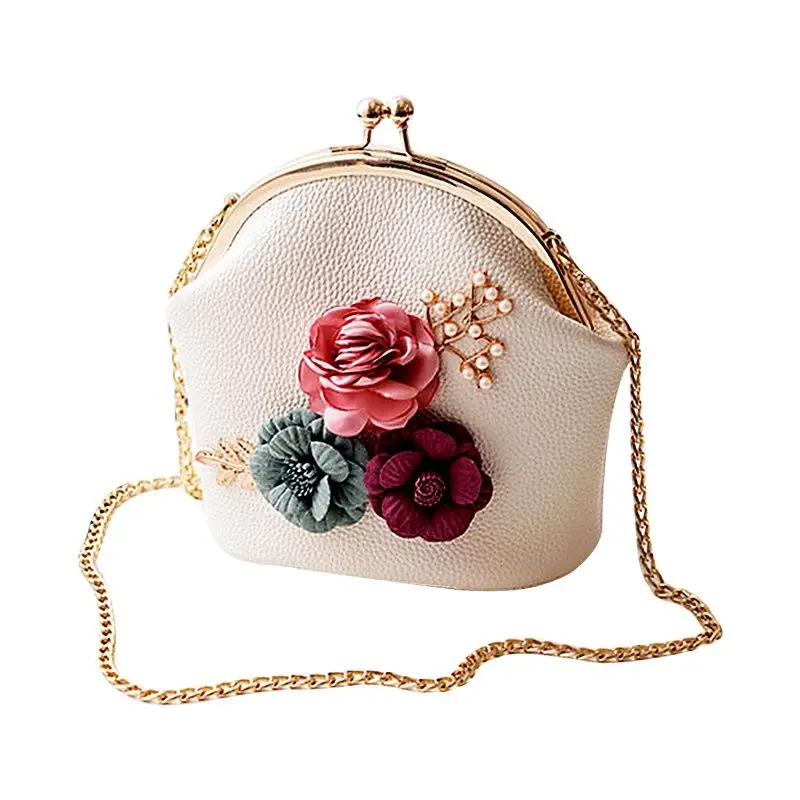 

2022 Fashion Women Handmade Flowers Small Shoulder bags Summer Chain Cross Body Bags For Girls Phone Bags MN635