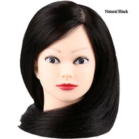 60cm professional training head with synthetic hair black brown mannequin head for hairstyles hairdressing model in mannequins