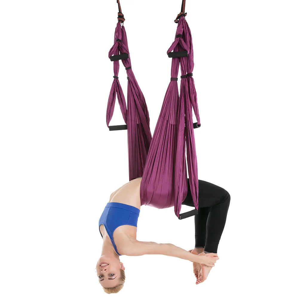 

6 Handles Aerial Yoga Hammock Flying Swing Anti-gravity Yoga Pilates Inversion Exercises Device Home GYM Hanging Belt 20 Colors