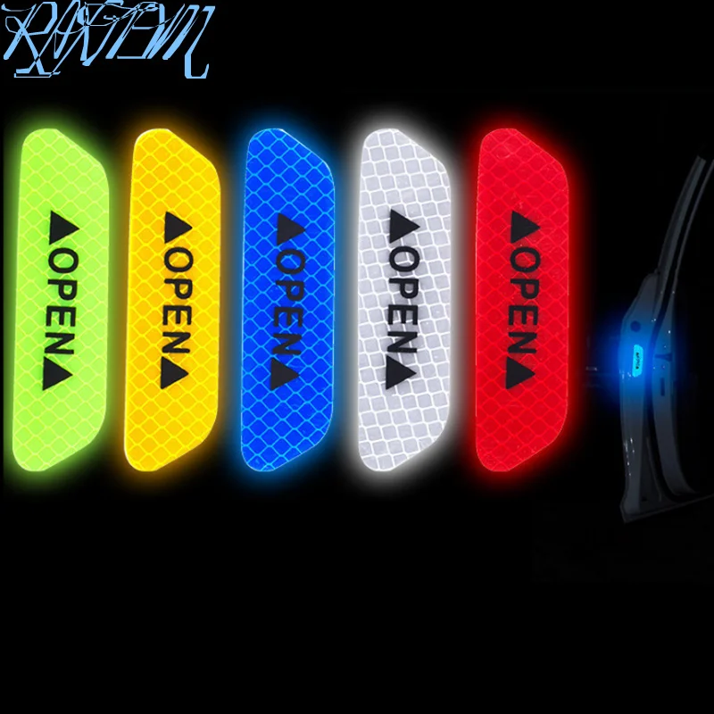 4 шт. автомобильная Предупреждение ющая Светоотражающая наклейка s открытая