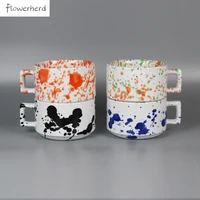 ink style ceramic mug coffee mug coffee cup teaware coffeeware porcelain office milk oatmeal coarse pottery mugs coffee cups