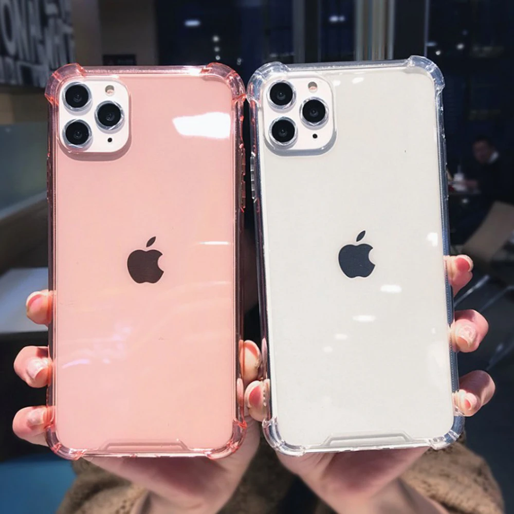 Противоударный прозрачный чехол из ТПУ с четырьмя углами для телефона iPhone 11 Pro 7 8 6