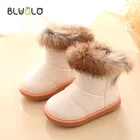 Детские плюшевые зимние ботинки для девочек, зимняя теплая модная обувь для маленьких девочек, утепленные уличные ботинки для мальчиков, Детская нескользящая обувь