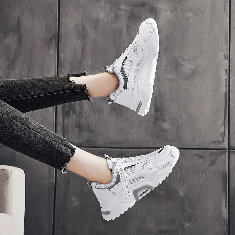 

CRLAYDK Women Fashion Trainers Platform Breathable Sports Running Sneakers Girls Walking Lace up Shoes Ladies Casual Tennis