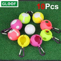 10pcslot golf ball silicone cover round sleeve protective keyring sport accessories golf silicone case can be hung on the belt