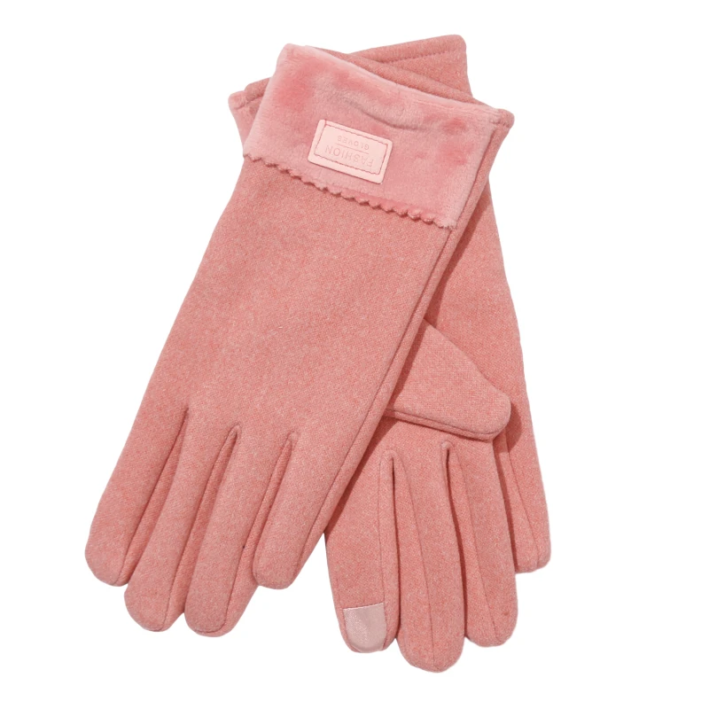 

2021 New Ladies Rabbit Plush Super Stretch Thickening Warm Touch Screen Cute Hair Mouth Outdoor Five-Finger Split-Finger Gloves