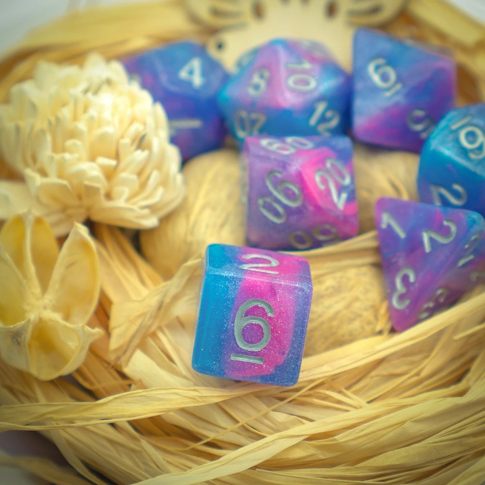 7 шт./компл. сверкающие игральные кости Galaxy DND D & D4 D6 D8 D10 % D12 D20 многогранные набор
