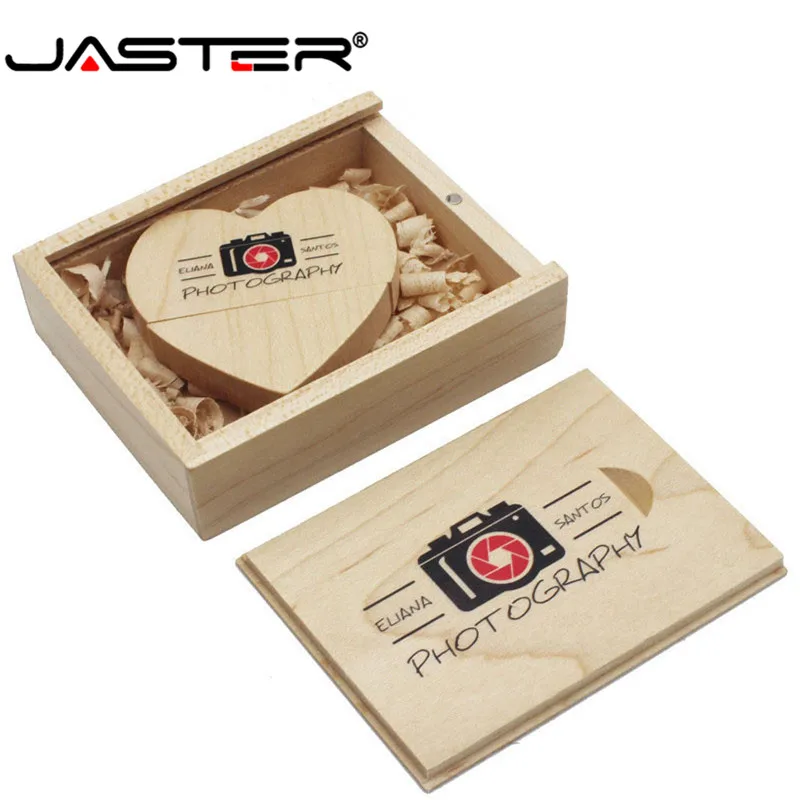 Usb флеш-накопитель JASTER в деревянном сердечке 4/8/16/32/64/128 ГБ | Компьютеры и офис