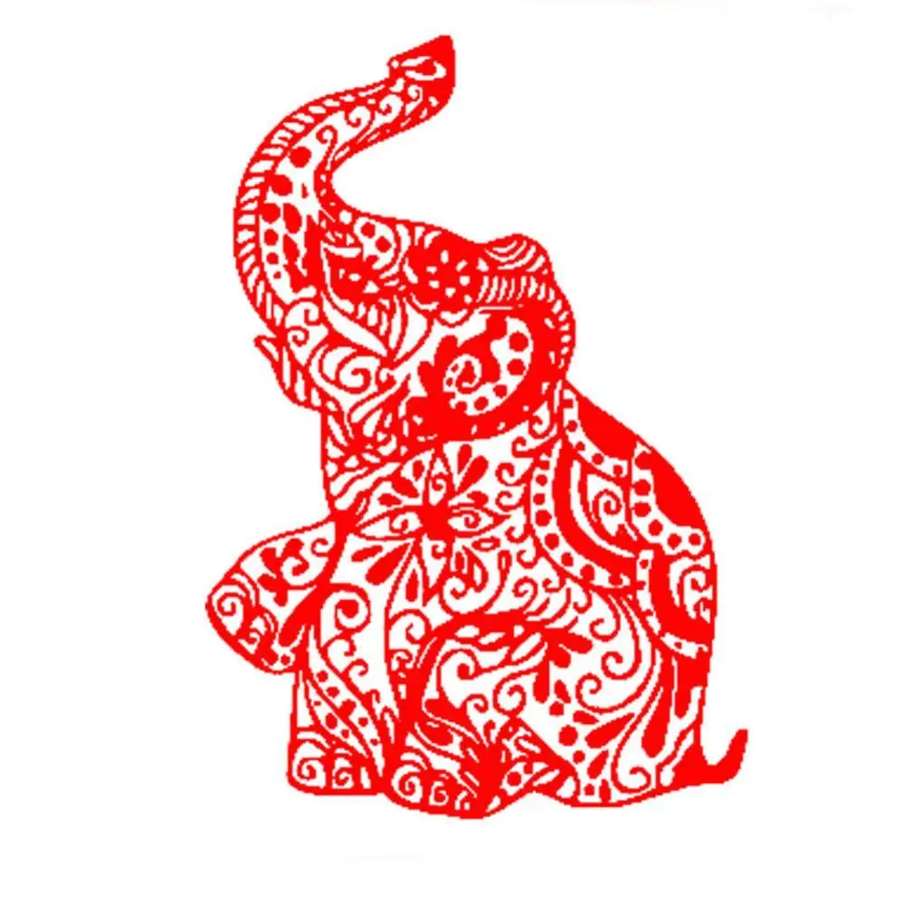 

80% Dropshipping!!Floral Elephant Car-Styling Vehicle Window Reflective Decals Sticker Decoration