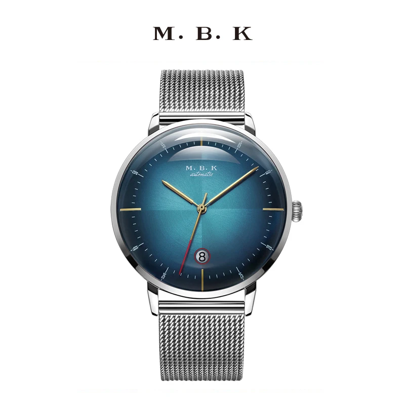 Blue Dial Relogio Masculino m.b. K брендовые роскошные механические часы для мужчин с 3D изогнутым сапфировым кристаллом циферблат Автоматические наручные часы для мужчин Saat - Цвет: Blue Dial