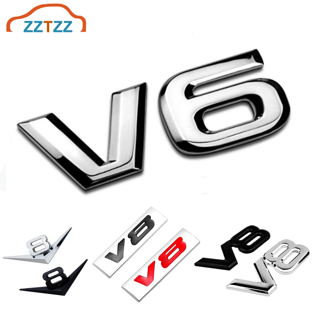 

ZZTZZ 3D Metal V6 Engine Display Car Sticker Emblem Badge for Cars Decorative Accessories