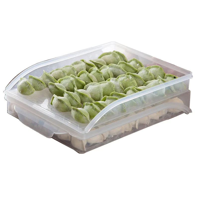 

1pcs Kitchen dumplings dish household frozen dumplings box refrigerator storage box food refrigerator WF7291028