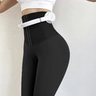 Леггинсы женские с высокой талией, пикантные эластичные спортивные штаны с эффектом пуш-ап для фитнеса и тренировок, модные компрессионные