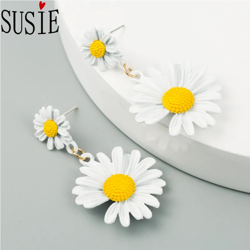 Женские серьги в форме маргариток LOVE SUSIE элегантные сережки подсолнуха ювелирные