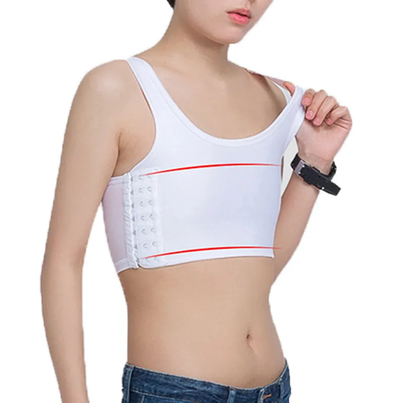S 3XL укрепить повязки усиленный короткие Корсеты Tomboy лесбиянок бак обхват груди у