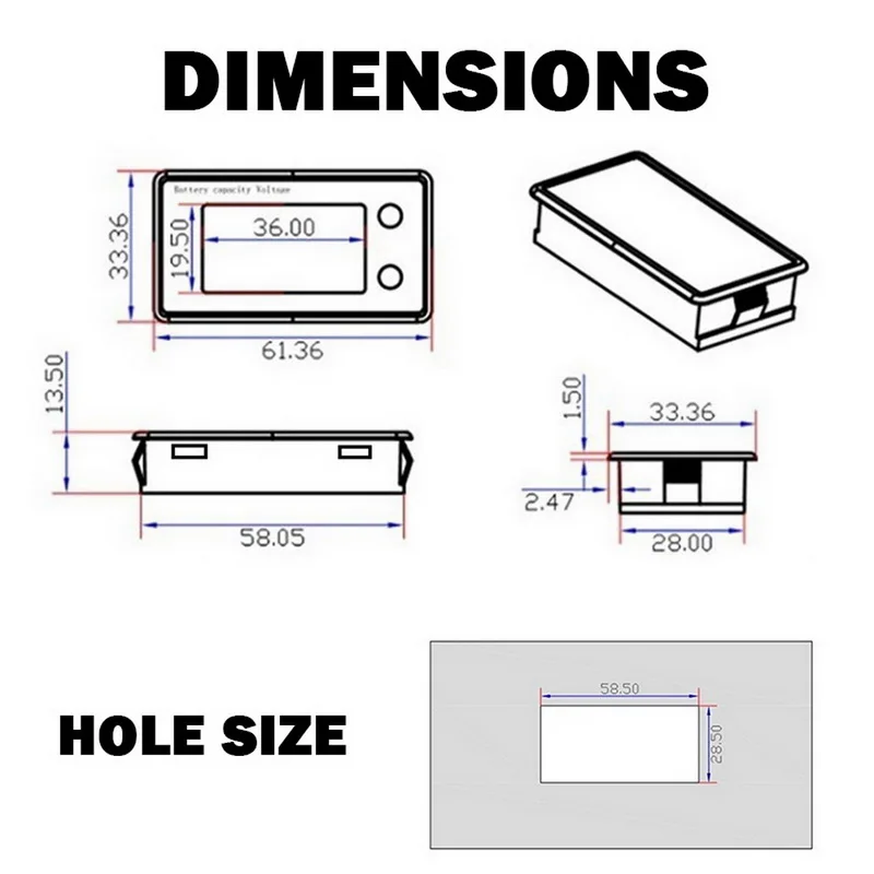 Индикатор емкости аккумулятора с ЖК дисплеем измеритель напряжения свинцово