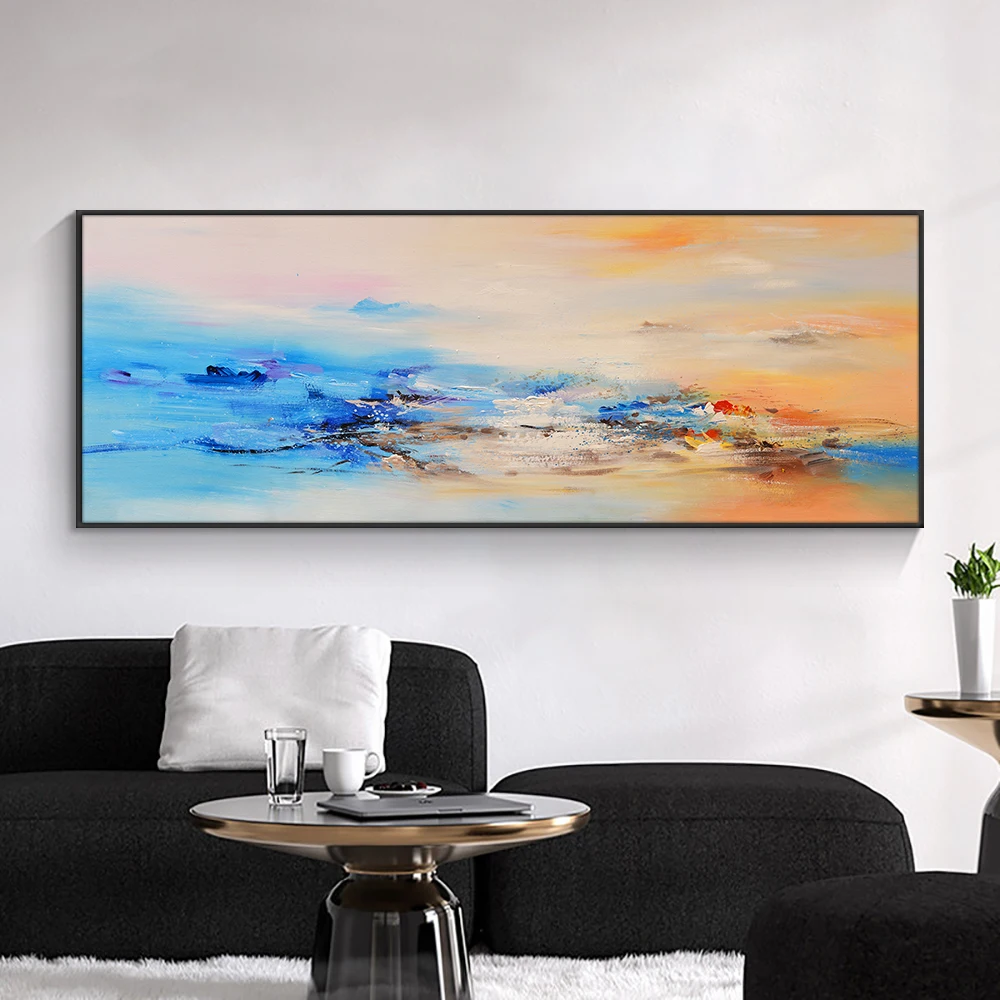 

Abstract Texture Landscpae Oil Paintings On Canvas 100% Hand Painted Colorful Seacape Wall Art For Living Room House Decoration
