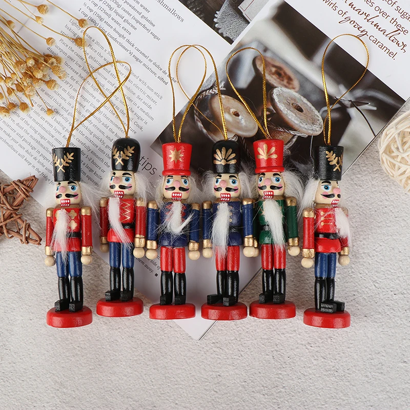 

2020 год 10 см деревянный щелкунчик куклы солдат кукол рождественские подарки для детей на новый год и рождество дерево подвесные украшения