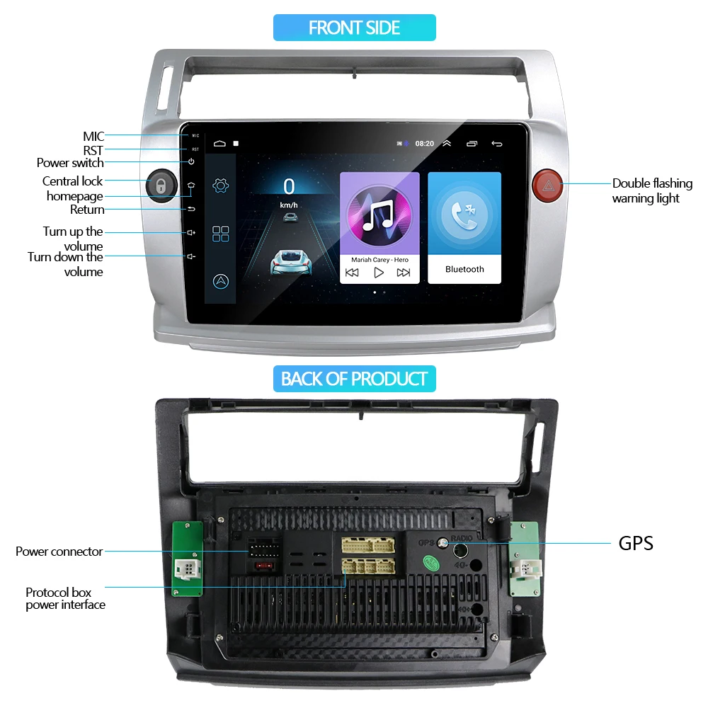 Автомагнитола Podofo для Citroen C4 C-Triomphe C-Quatre 2004-2009 мультимедийный плеер без dvd 1 Гб + 16 |