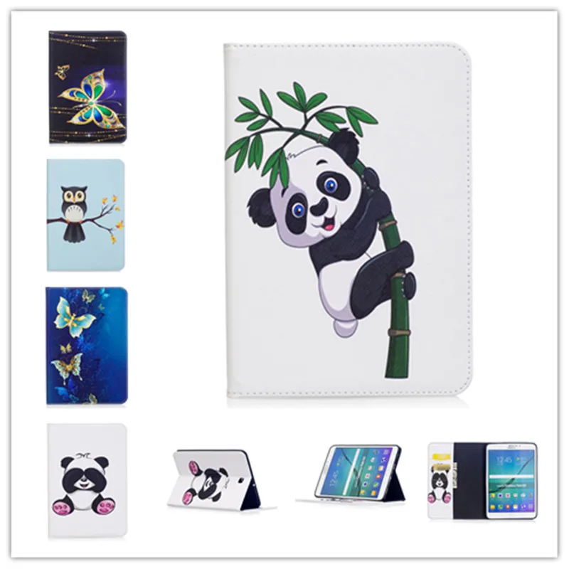 Кожаный чехол с рисунком панды и совы для Samsung Galaxy Tab S2 8 0 T710 T713 T715 T719|Чехлы
