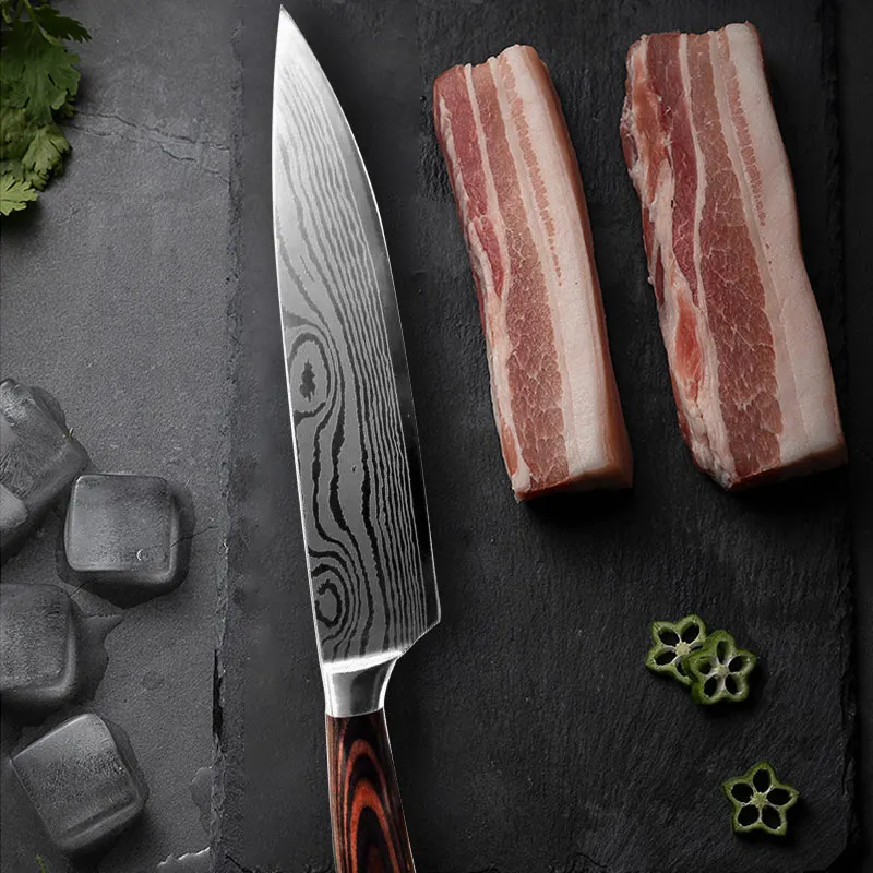 Кухонный нож 9 шт./компл. кухонные инструменты из нержавеющей стали дамасский для