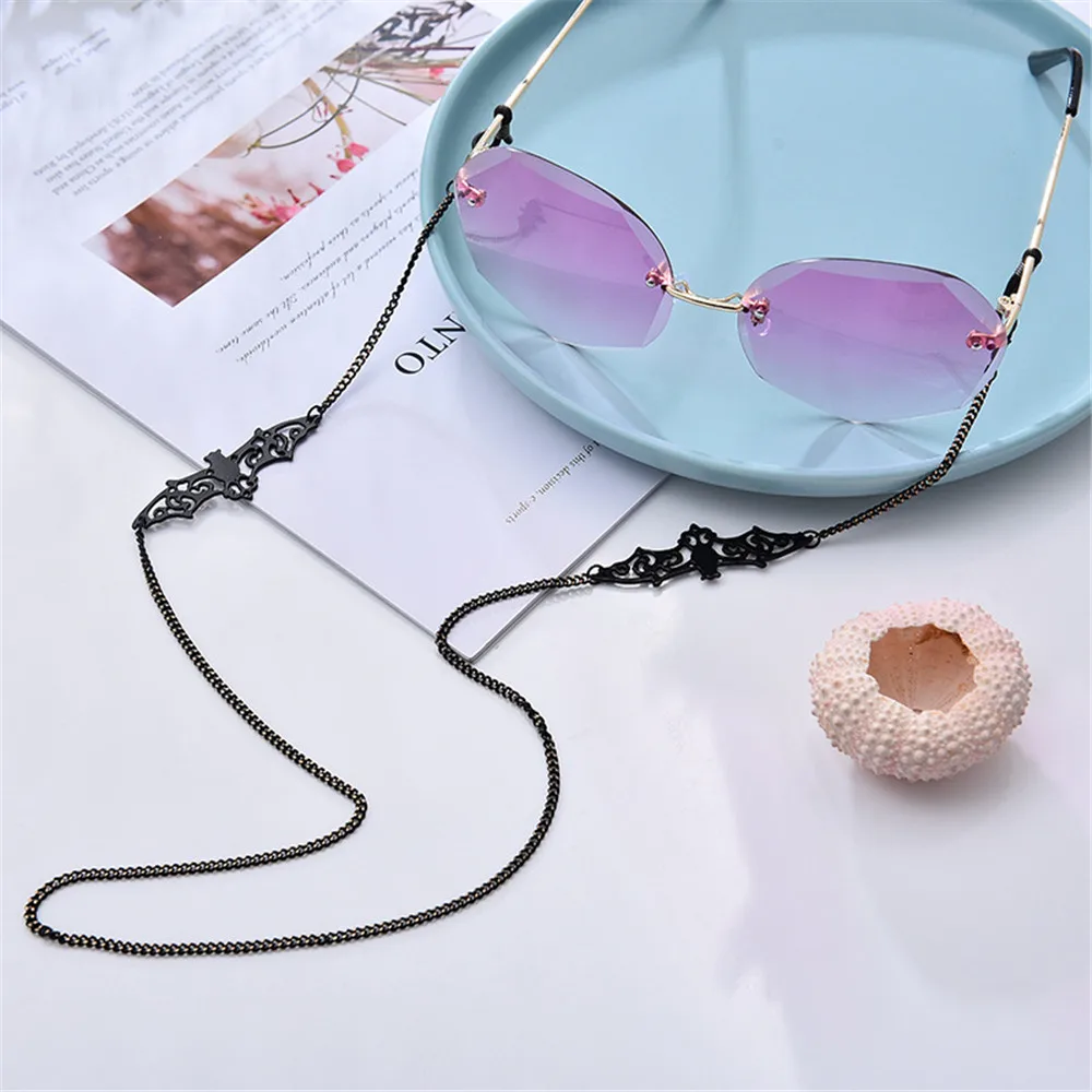 

Women Retro Black Bat Sunglasses Chains Lanyard Eyewear Accessories Sunglasses Reading Glasses Strap Cord Mask Hanging Rope