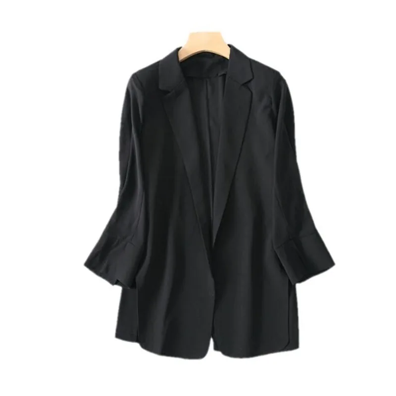 Блейзер большого размера 6XL женское повседневное пальто шифоновый пиджак