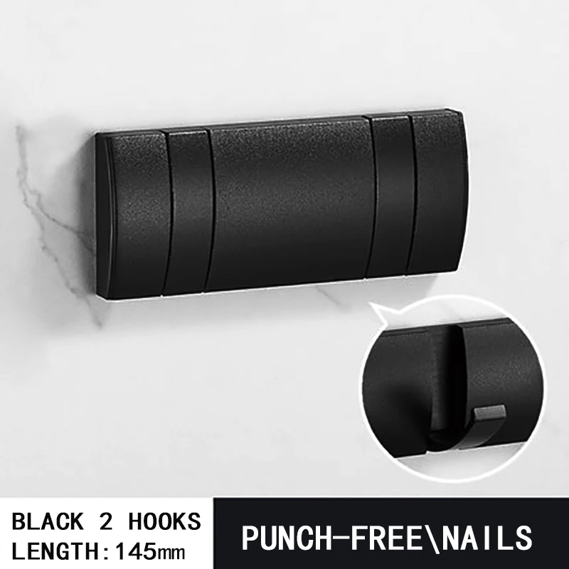 Крючки для халатов WJNMONE, алюминиевые, черные золотые, 1-8 штук