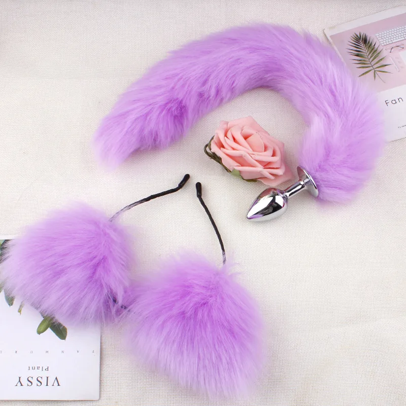 Секс игрушки 3 размера милые мягкие ободки с кошачьими ушками 40 см лисий хвост лук