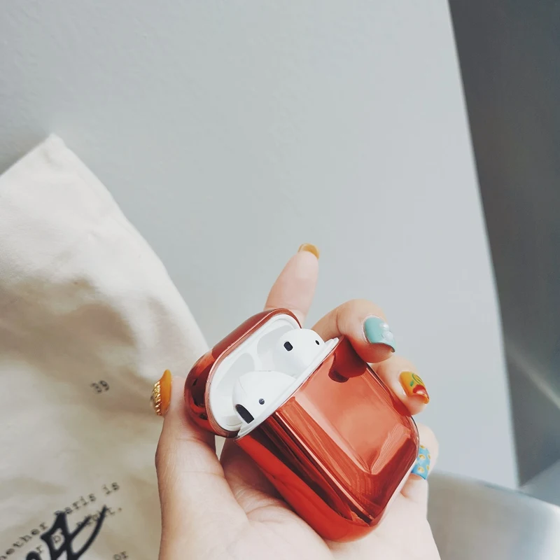 Чехол для наушников Airpods 2 чехол Роскошный авокадо мраморный чехол для наушников Защитный чехол для Apple Air Pods чехол аксессуары коробка - Цвет: 039-Red