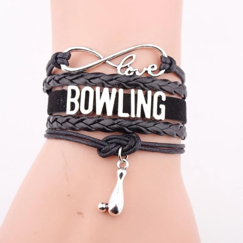 Браслет Боулинг многоплетенный плетеный кожаный браслет унисекс модный с