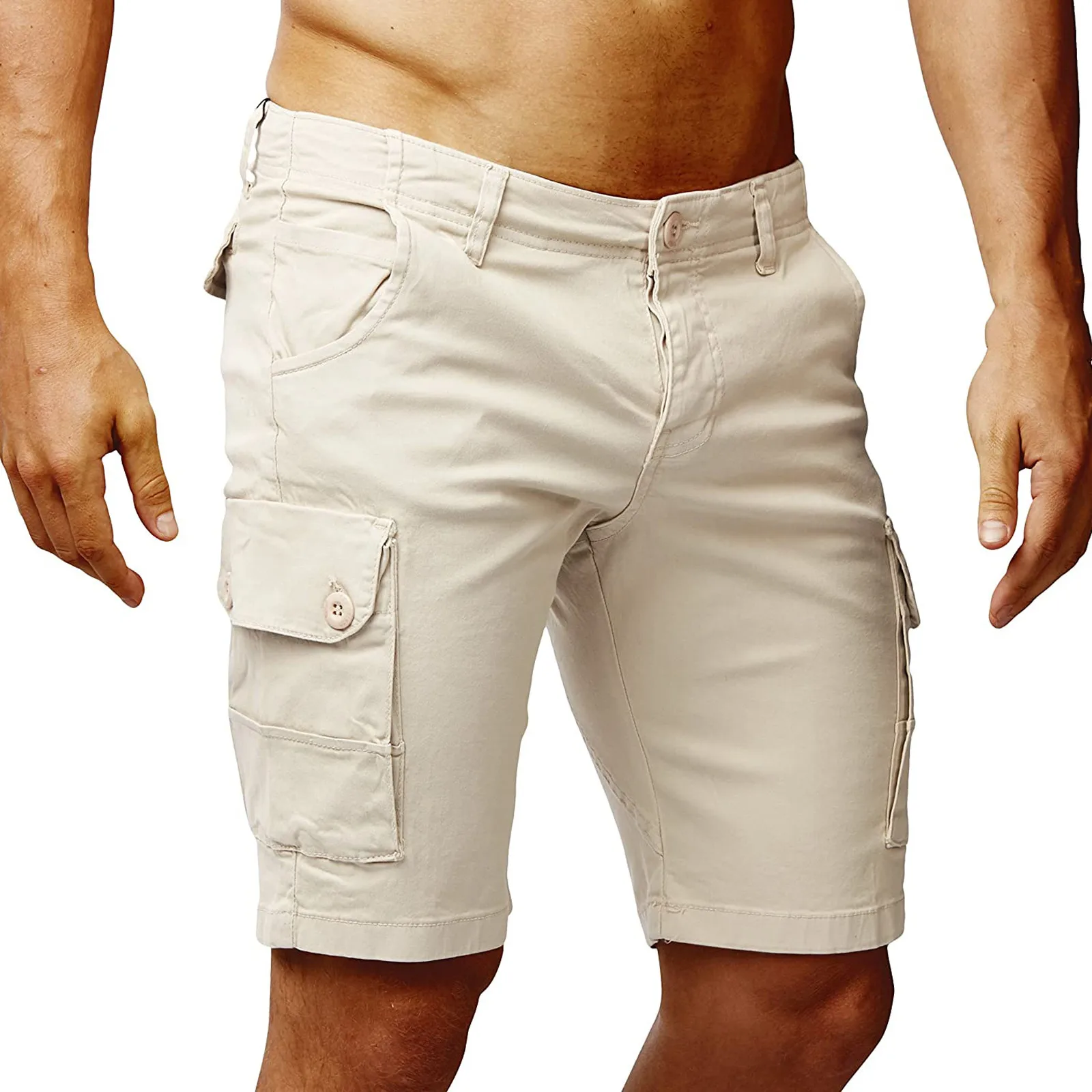 

Штаны мужские длиной до щиколотки, свободные Бриджи на молнии с несколькими карманами, повседневные хлопковые длинные брюки-карго