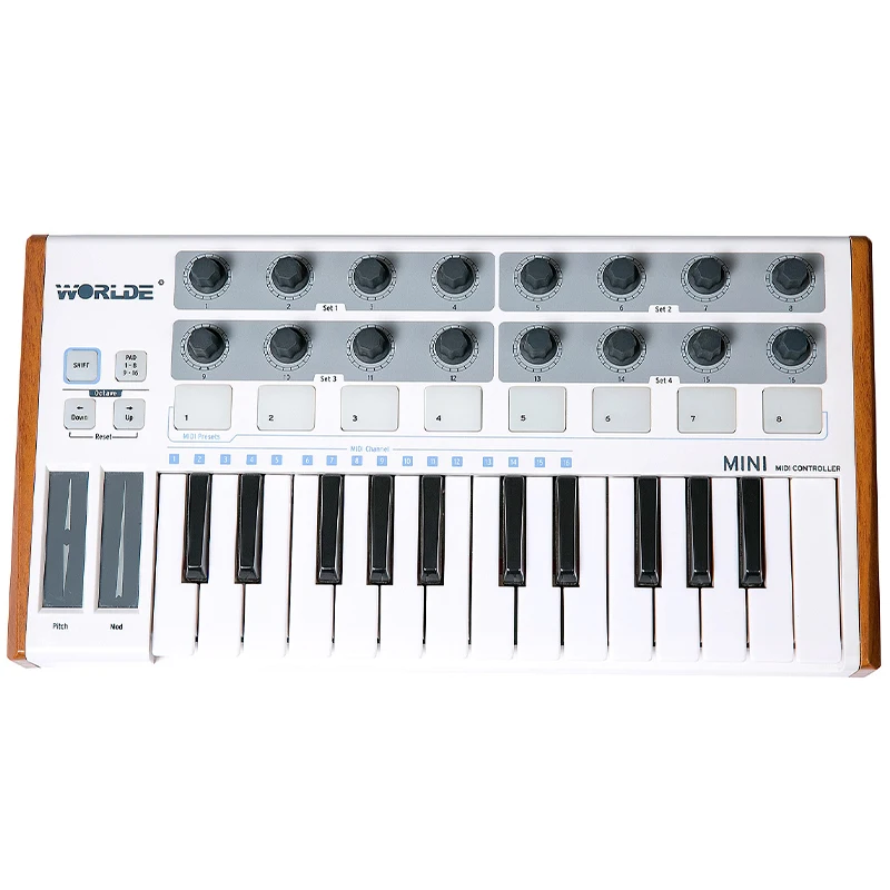 На выбор ультра-Портативный Мини-профессиональные 25-ключ USB MIDI Drum и контроллер