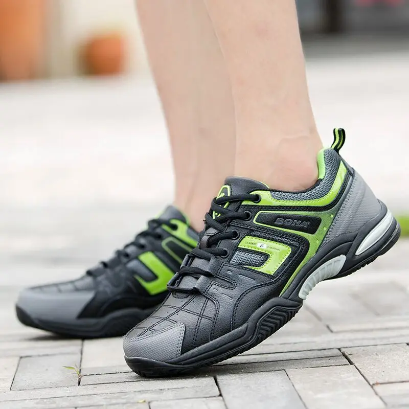 BONA Running Shoes Men Lace Up Light Leisure Sport Shoes Outdoor Jogging Breathable  Leather Sneakers Comfortable Walking Shoes