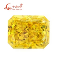yellow color rectangle shape brilliant crushed ice cut cubic zirconia loose stone cz stone